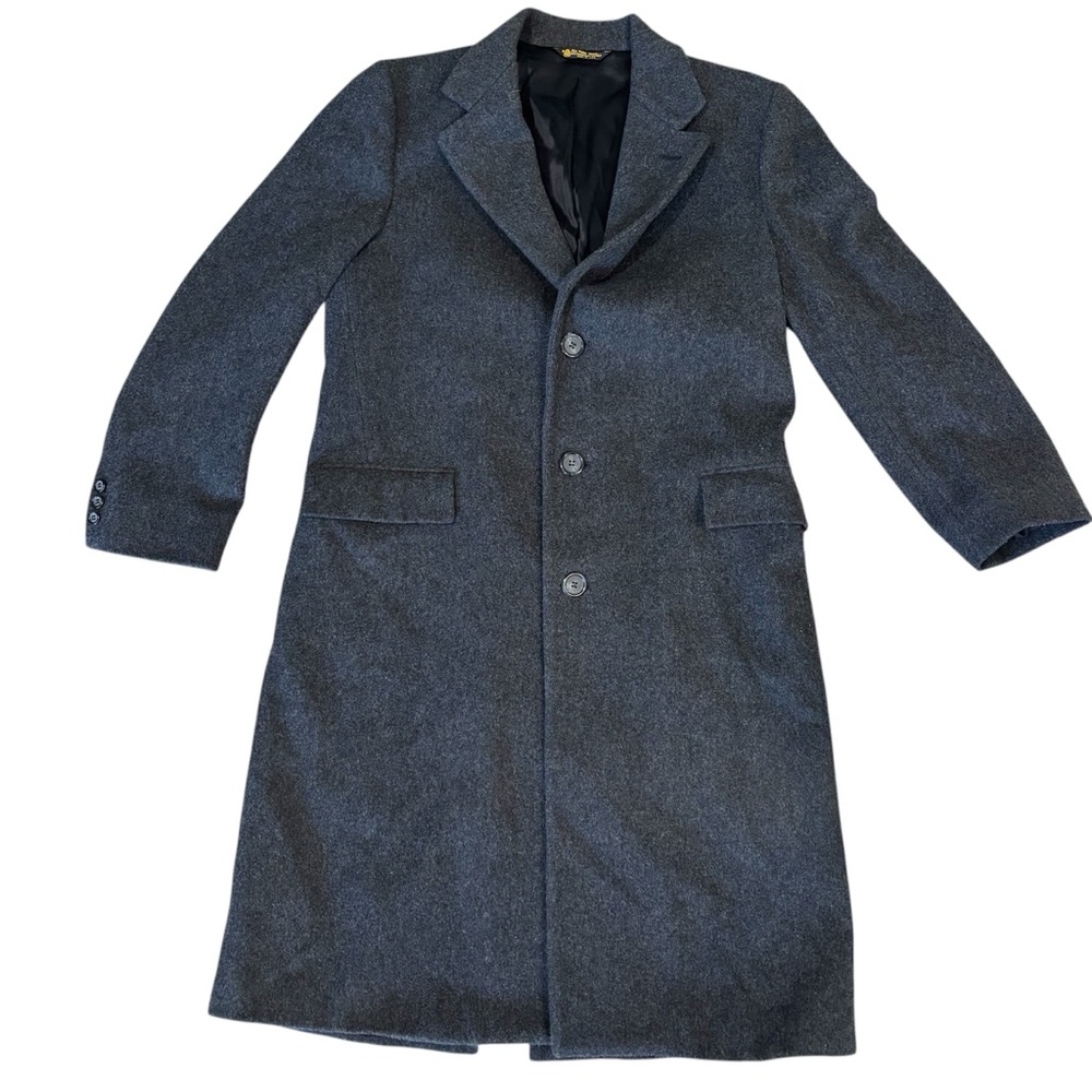 Woodward pure wool Mens Long Wool Coat charcoal   Lined